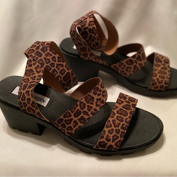NEW Women’s Steve Madden Leopard Haidar Strappy Sandals Size 8.5 Summertime!! - Picture 8 of 12